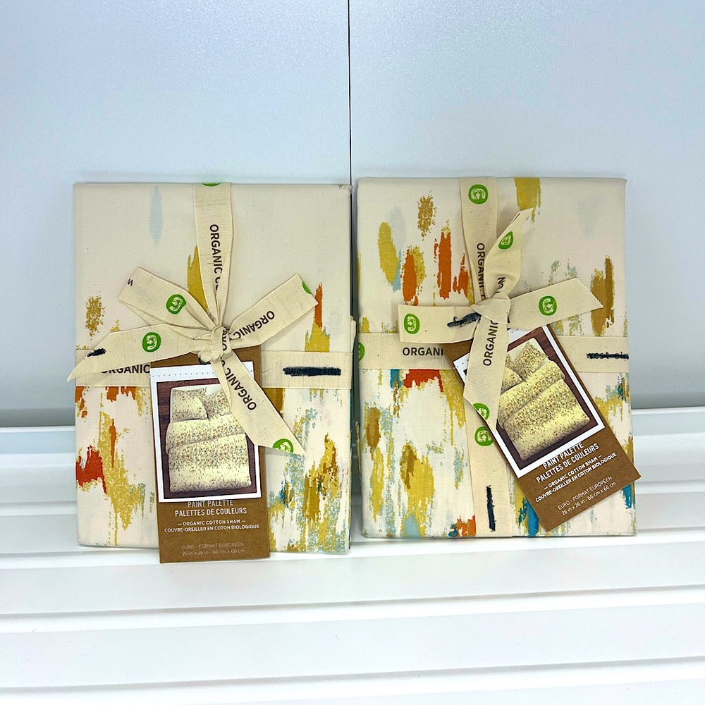 NEW WITH TAGS - West Elm - (2) Paint Palette Euro Shams